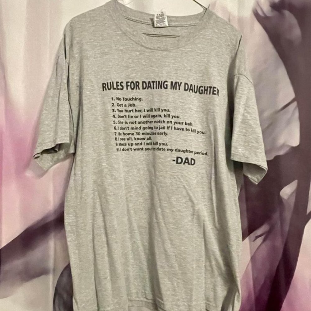 Cute dad shirt: Rules for Dating My Daughter (XL)